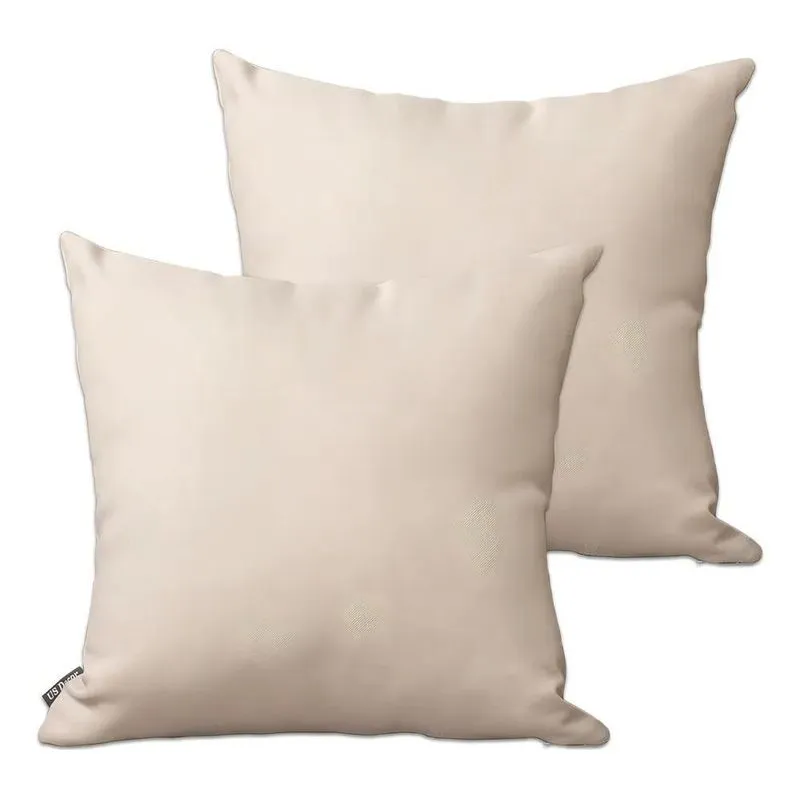 2x Kit 2 Capas De Almofada Linho Liso - 45 X 45 Cm Marfim