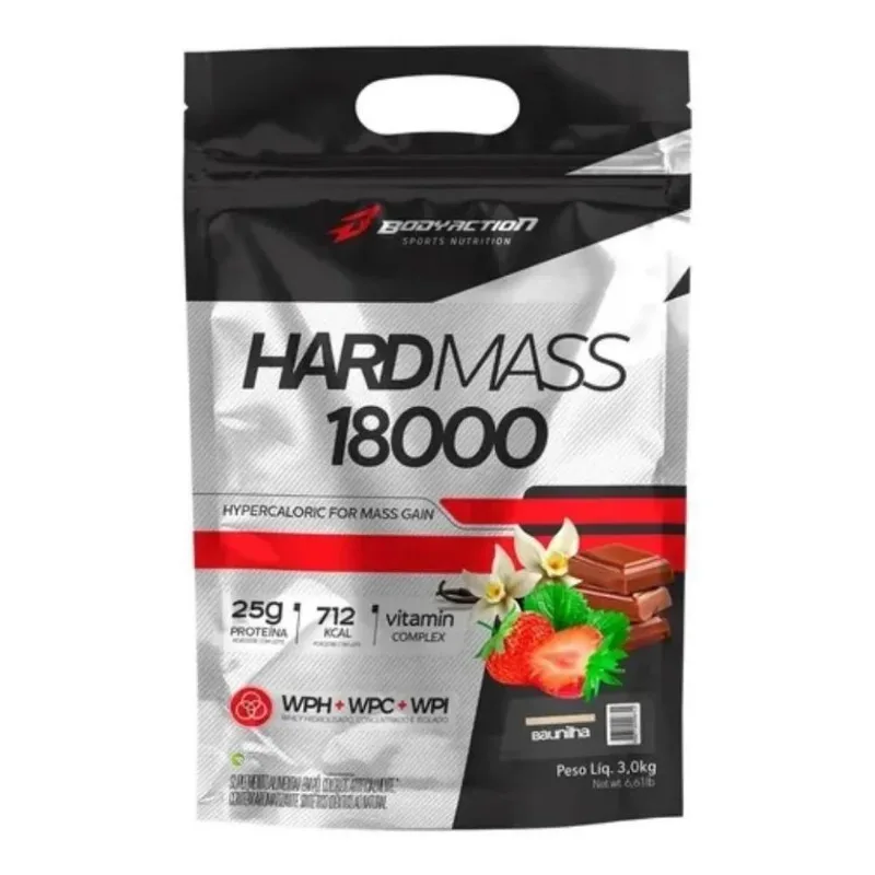 10x Hardmass 18000 Hipercalórico 3 Kg - Bodyaction