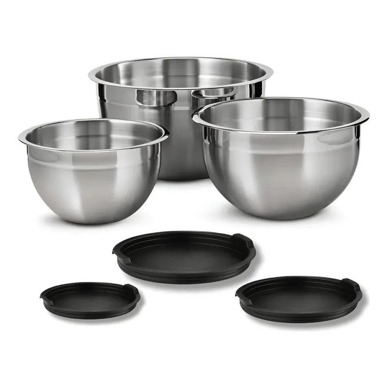 Vittak Conjunto 3 Bowls De Inox Com Tampas Plásticas Utensíl