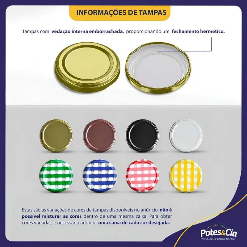 24 Potes Belém 240ml Com Tampa Metálica Ou Plástica Cor Rose