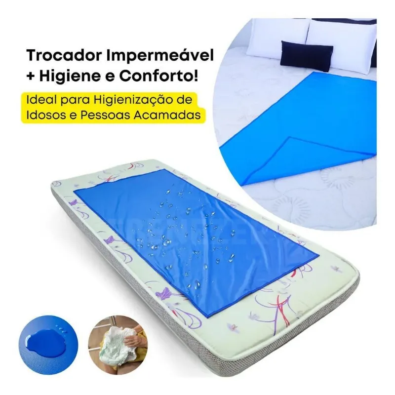 2x Trocador Impermeável Dupla Face Adulto Protetor Higiênico