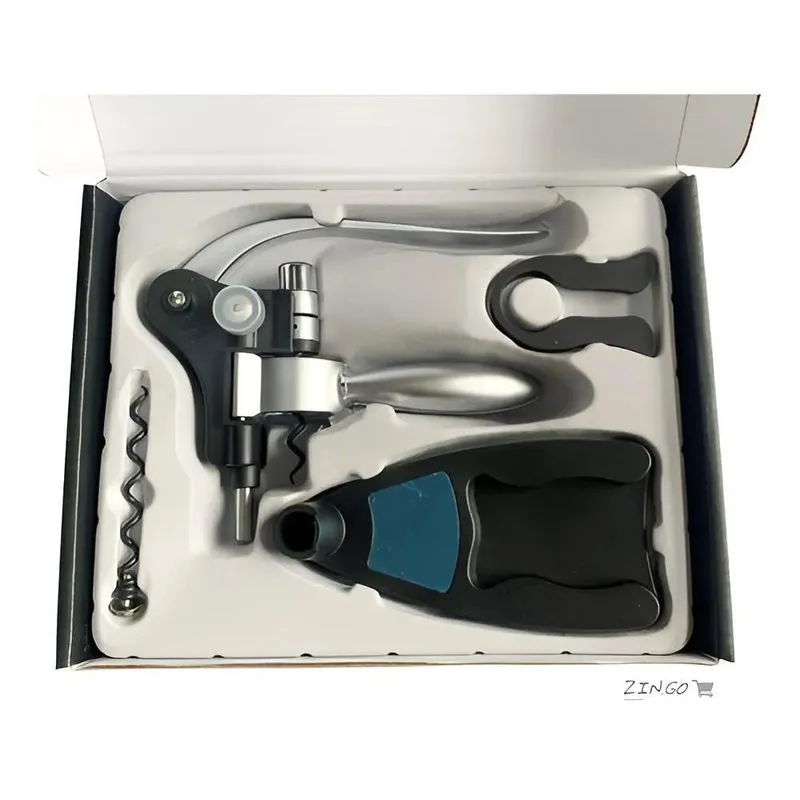 Kit Abridor De Vinho Profissional Saca Rolhas Com Acessórios