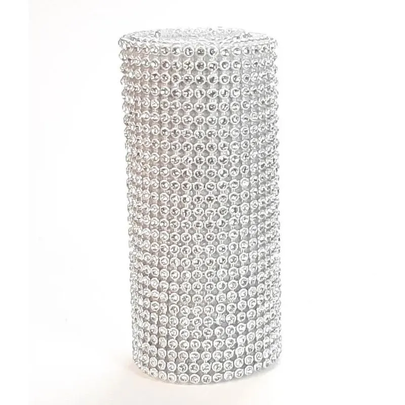 5x Manta De Strass Alto Brilho Prata 10x45cm Full