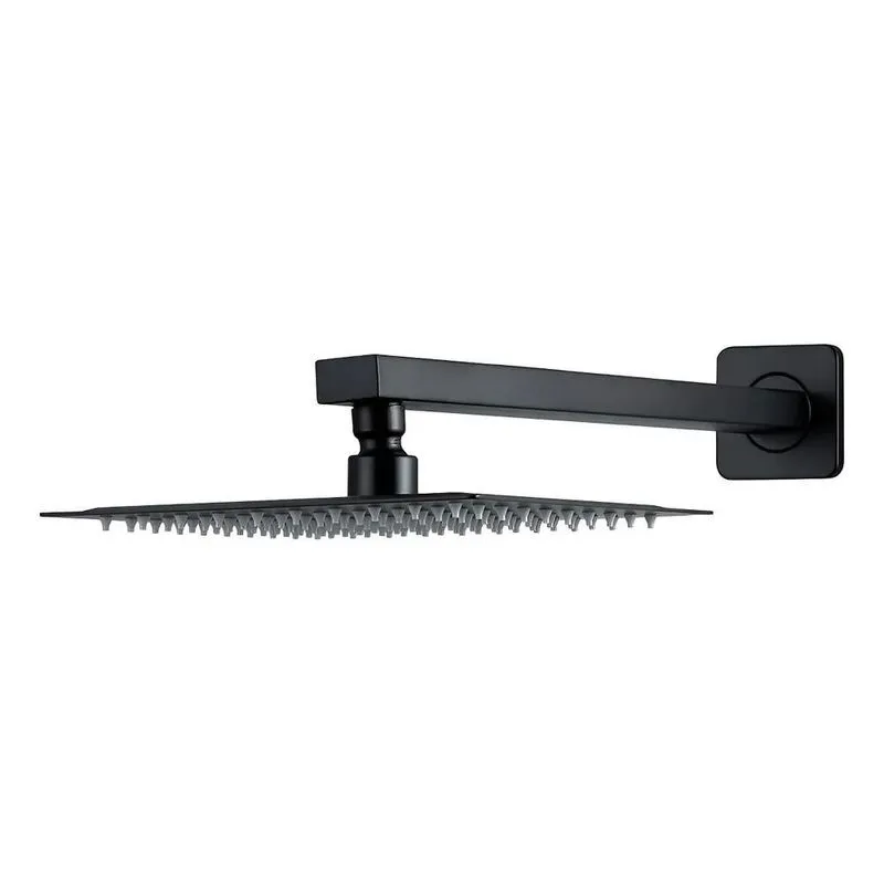 Ducha Chuveiro 20cm Com Braço 40cm Aço Inox 304 Mundaú Preto