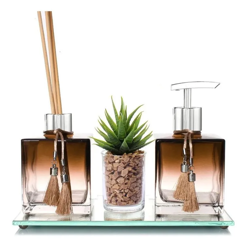 Kit Aromatizador De Ambiente Com Bandeja E Decoração Madri