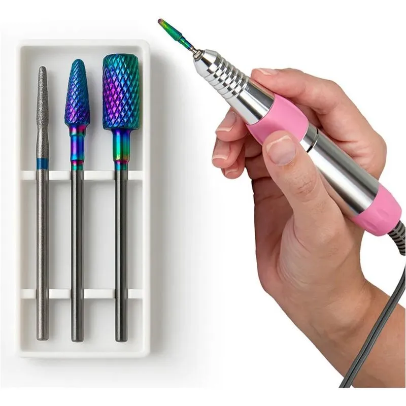 10x Kit 3 Broca Unha Tungstênio Manicure Gel Remoção Acabam