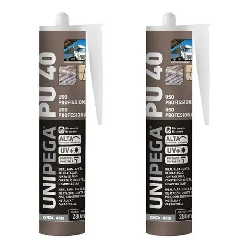 5x Kit 2 Silicone Pu40 Adesivo Selante Poliuretano Cinza 400