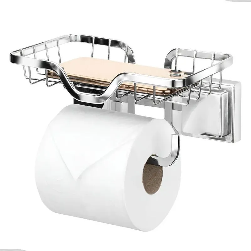 Porta Papel Higiênico Suporte Celular Parede Banheiro Lavabo