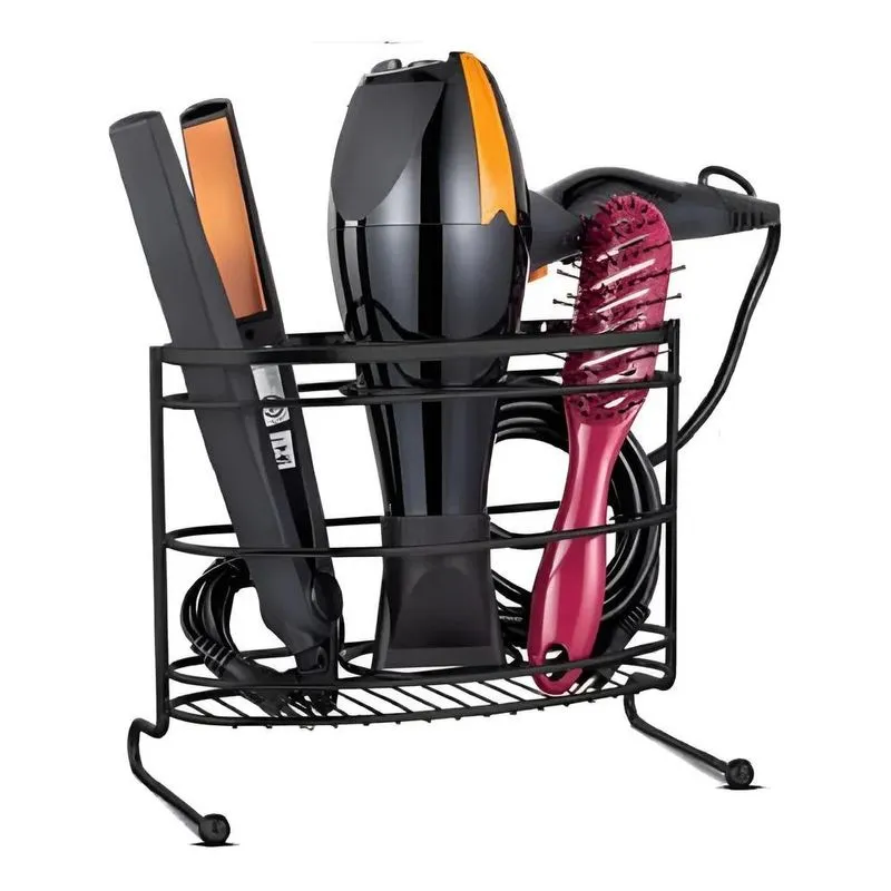 Suporte De Chapinha Secador Black Organizador Banheiro Preto
