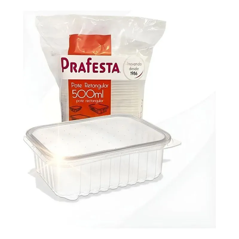 Pote Descartável 500ml Freezer Microondas Marmita - 48 Un C