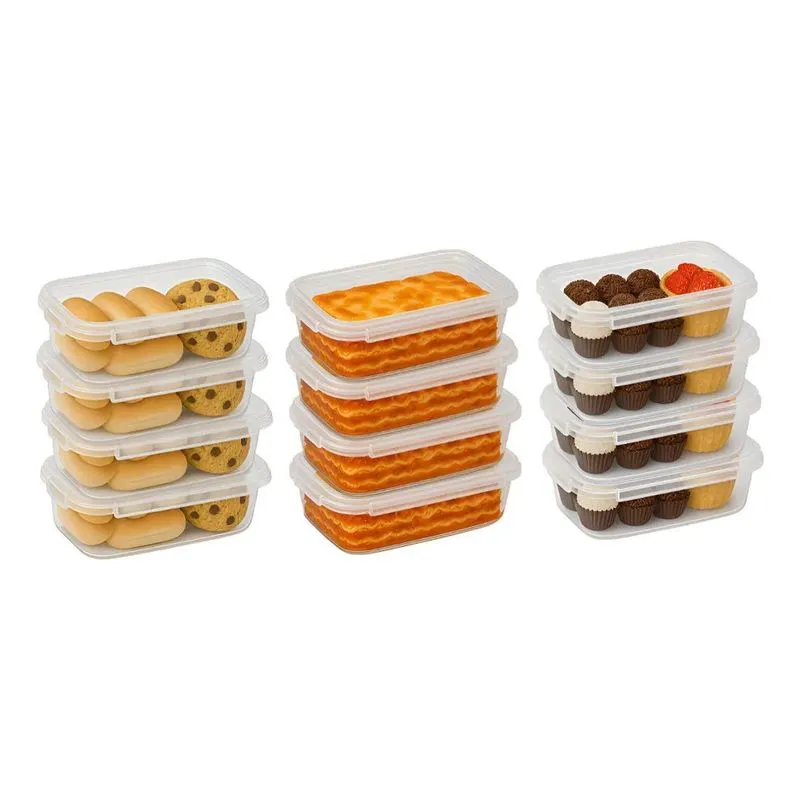 Kit 12 Potes Marmita 600ml Travas Reutilizavel Transparente