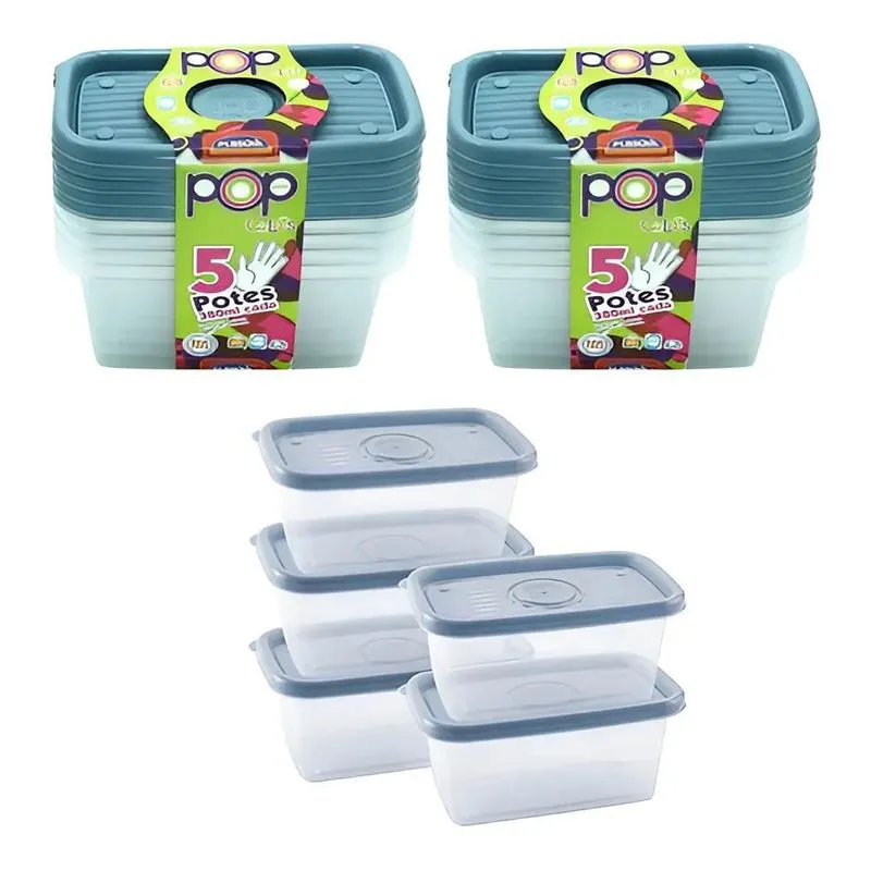 Kit 8 Potes 380ml Mantimentos Comida Vasilha Marmita Legume