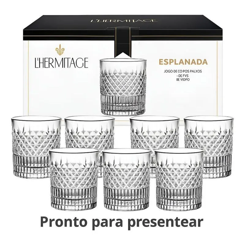 Jogo De 6 Copos Baixos Em Vidro Esplanada 330ml A9,3cm