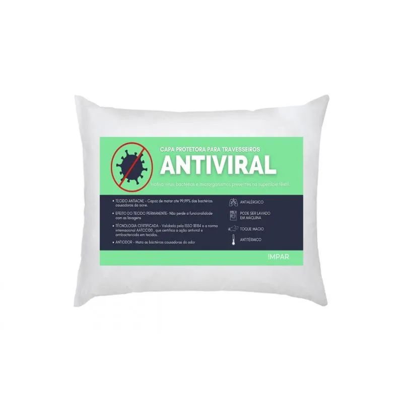 Fronha Antiviral, Antibacteriana, Antialérgica e Antiodor Branca IMPAR