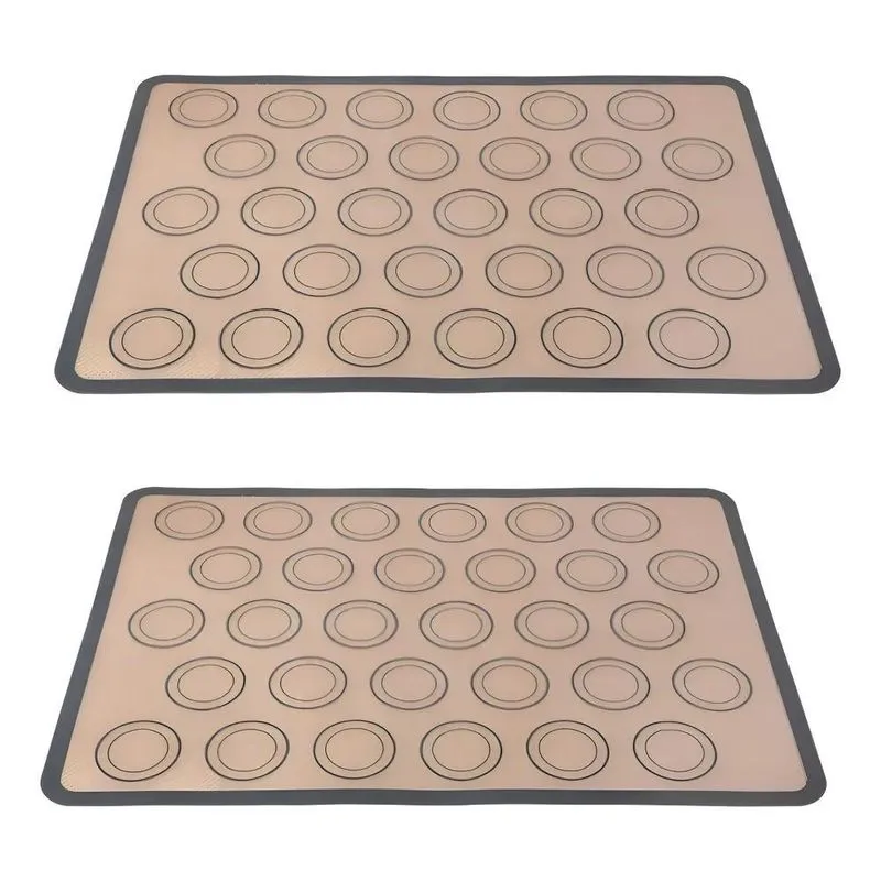 2 Tapetes Culinário Silicone Fibra Vidro 42x29,5 Cm Macaron
