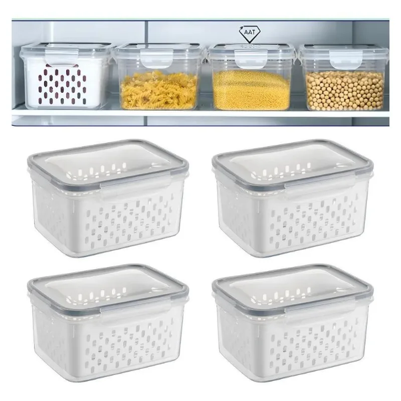 Vittak Kit 4 Organizadores De Geladeira 1,75l Porta Legumes