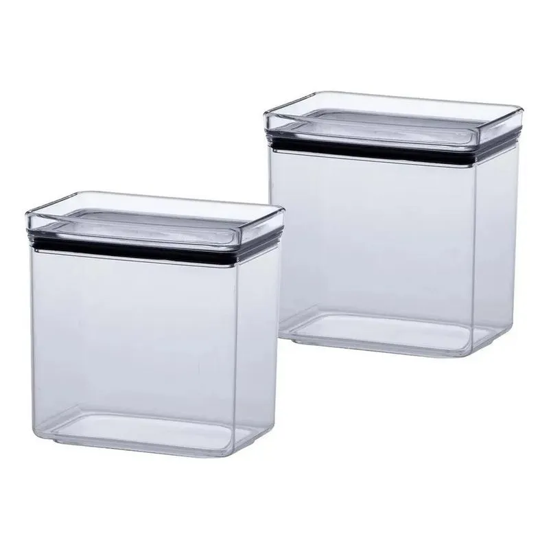 Kit 2 Potes Organizador Hermético Alimentos Lumini 1300ml