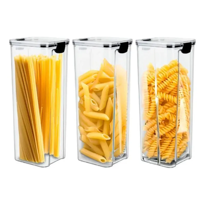 Conjunto 3 Potes Hermético 2,15 L Porta Mantimento Arroz - T