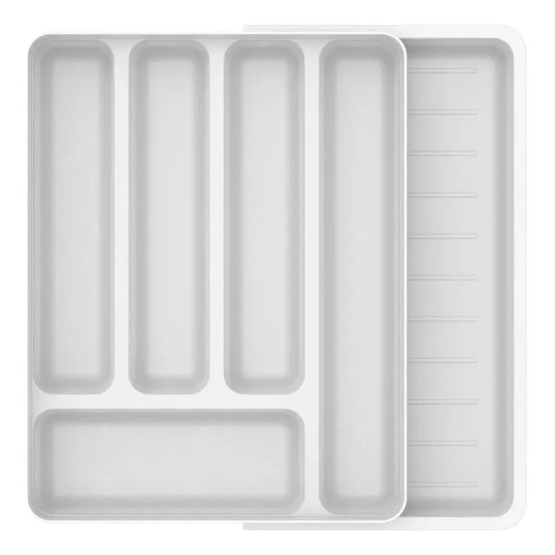 Porta Organizador Talheres Gaveta Suporte Divisórias - Branc