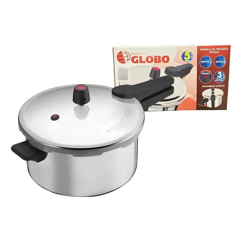 Panela De Pressão Polida Fechamento Externo 5 Litros Globo C