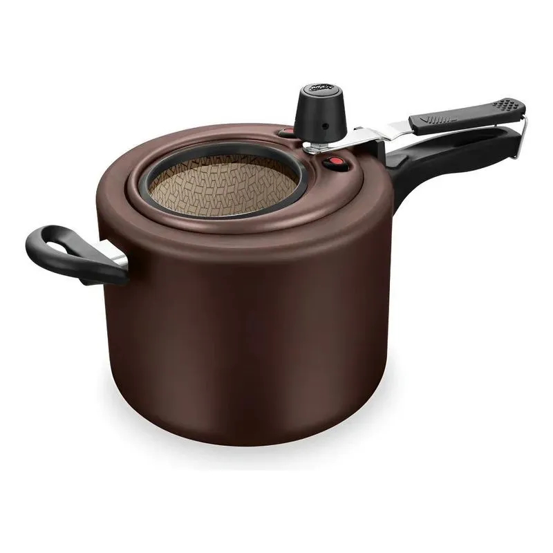 Panela De Pressão Com Visor Superior 26cm 8,0l Chocolate Mta