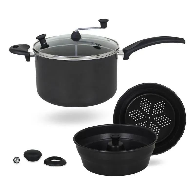 Panela Pipoqueira Dona Chefa Multiuso Indução 4.5l Cor Preto