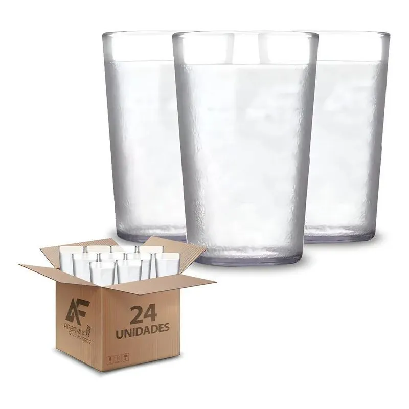Afermix 24 Copos Policarbonato Inquebrável 250ml Suco Agua C