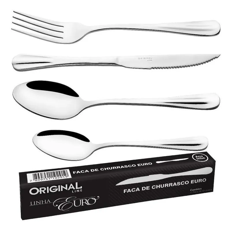 Jogo Garfo Faca Colher Inox 48 Peças Bar/restaurante Bufffet