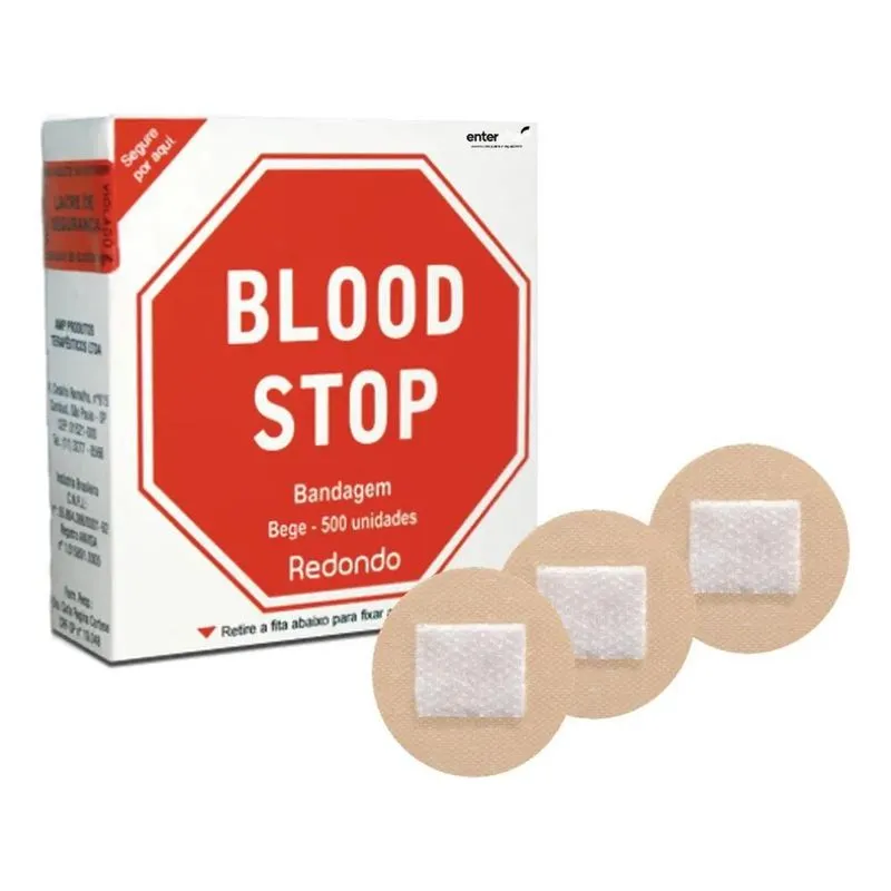 10x Curativo Redondo Blood Stop - Amp - Rolo Com 500