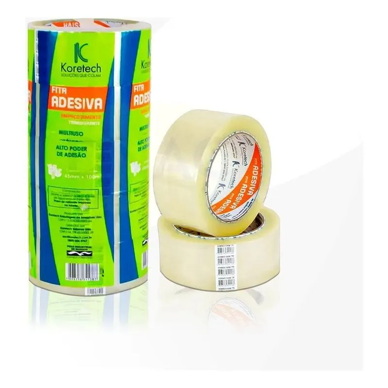 3x Kit 5 Fitas Adesivas Transparentes Larga 45mm X 100m