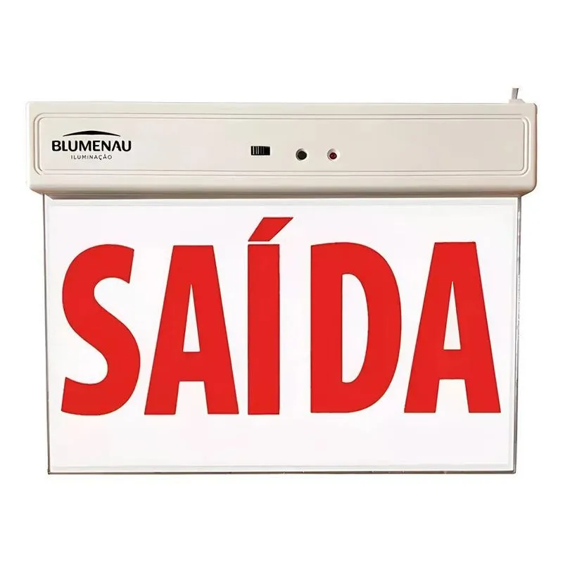 Placa De Saída Led 1 Face 1w - Vermelha 4 Horas De Autonomia
