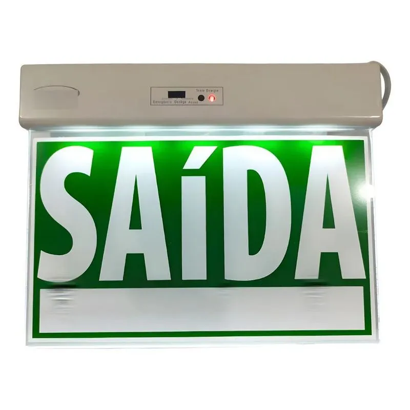 Placa Balizamento Saída Emergência Led Dup Face Cor Verde E