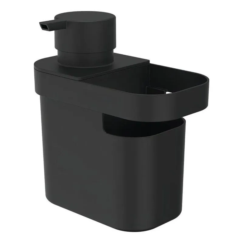 2x Dispenser Detergente E Organizador Trium 650ml Preto - Ou