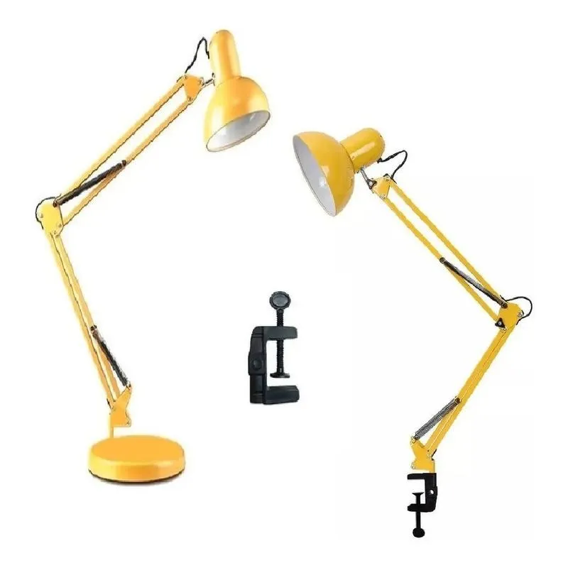 Luminária Mesa Abajur Lâmpada Articulada 2x1 Garra Flex Com