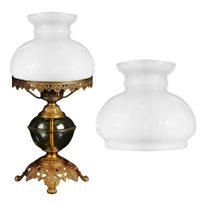 Cúpula De Vidro 13,5 Cm Branca Leitosa Para Luminária Abajur
