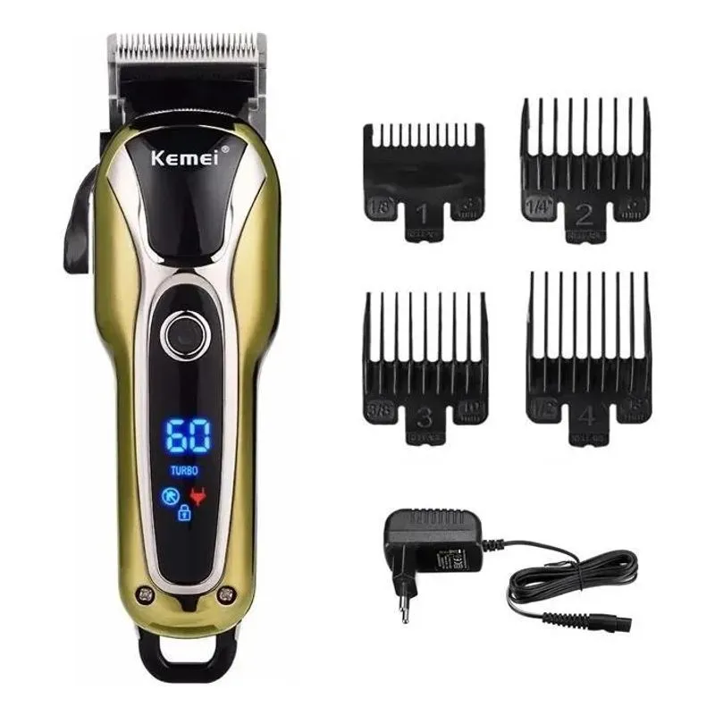 10x Máquina De Cortar Cabelo Turbo Profissional Com Visor L