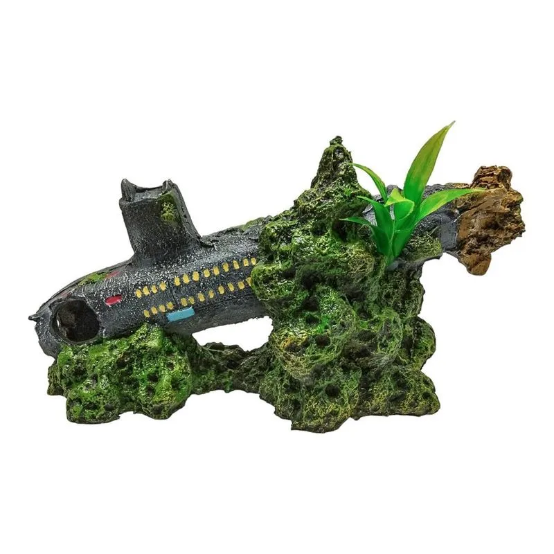Enfeite Submarino Médio em Resina para Aquários e Jardins