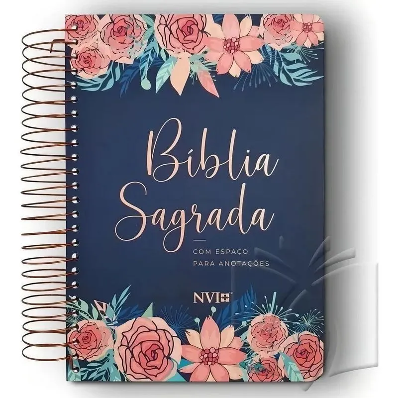 2x Bíblia Anote Nvi Letra Normal Espiral - Capa Rosas, De Sb