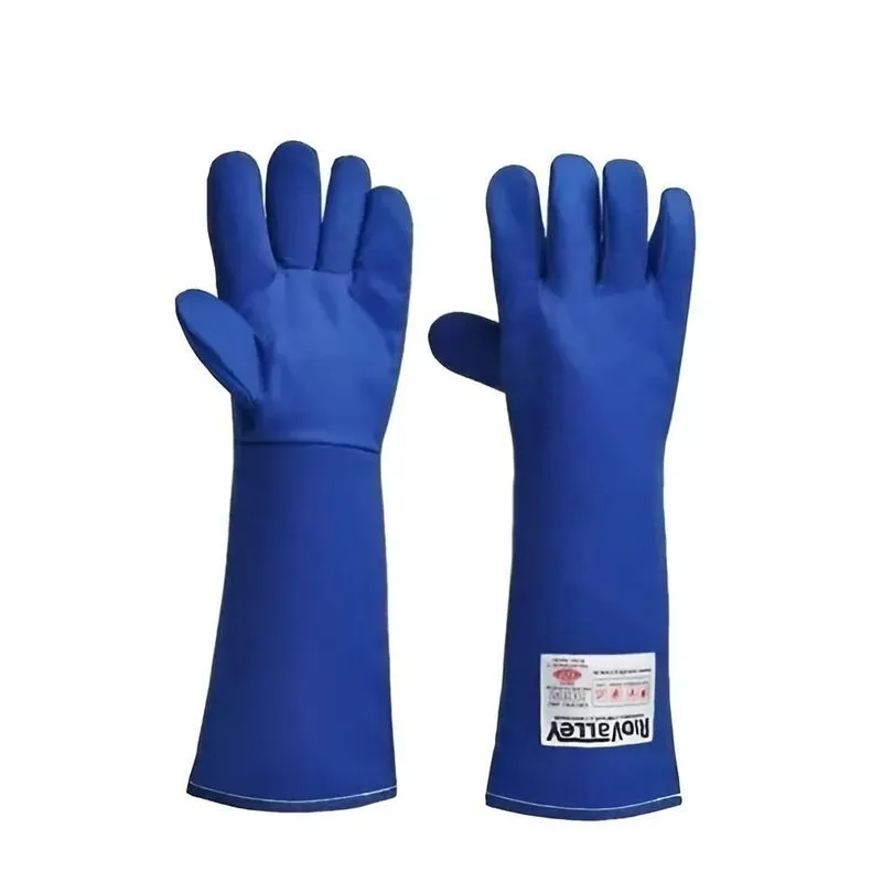 Luva Térmica 5 Dedos Forno Alta Temperatura 45cm 350º Azul