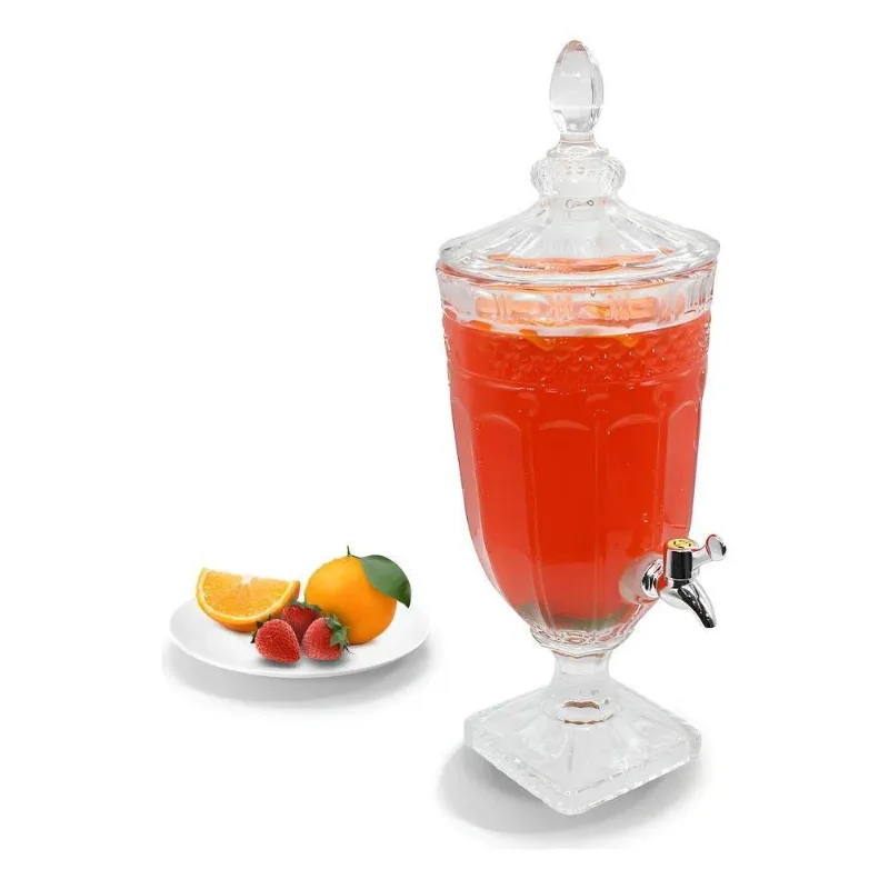 Suqueira Dispenser Bebidas Água Suco 3 Litros Cristal Luxo