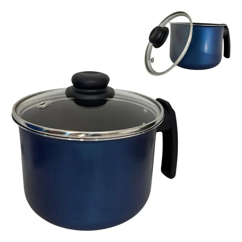 10x Canecao Leiteira Fervedor Antiaderente 14 Cm Tampa De V