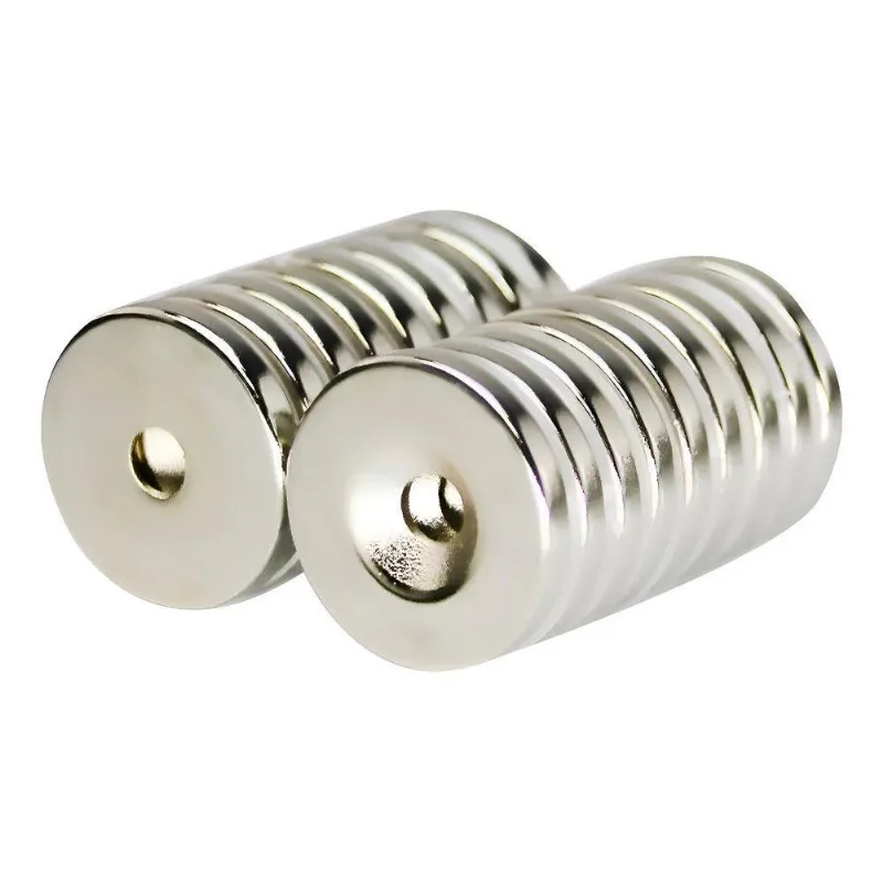 5pcs Imã De Neodimio Disco 20x3 - 20mm X 3mm Com Furo - N35