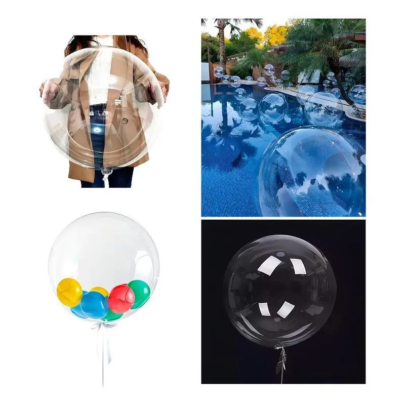 20 Unidades Balão Bubble - 45 Centímetros - Cristal