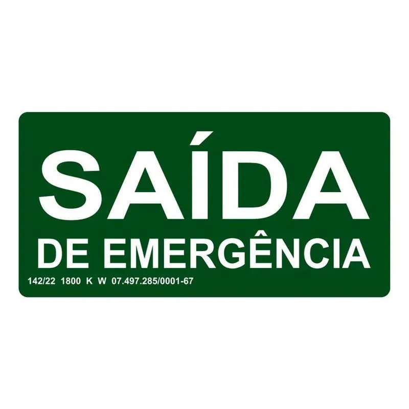 3x Placa De Sinalização Saída De Emergência - Fotoluminescen