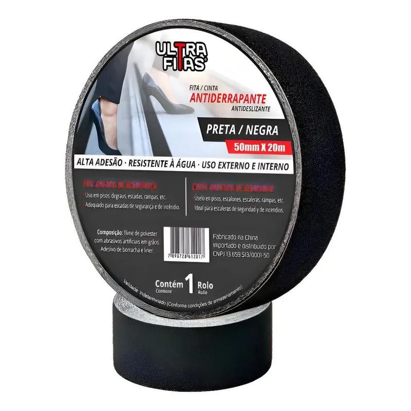Ultra Fitas Faixa Fita Antiderrapante Lixa 50mm X 20m Cor Pr