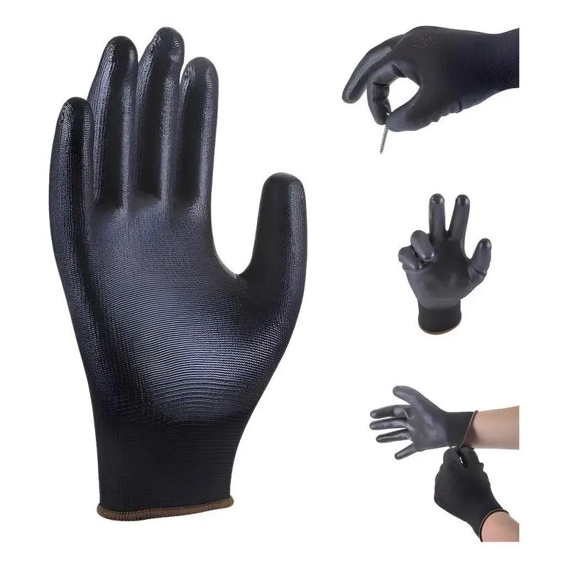 Kit 10 Luva Segurança Multitato Epi Mecânica C Pu Trab M ( 8