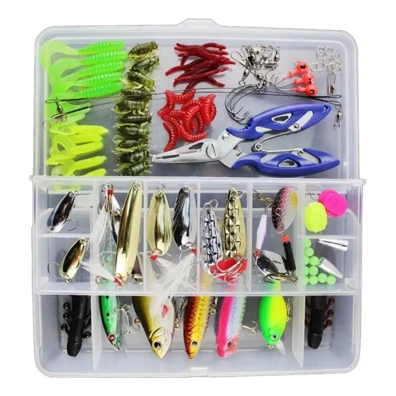 10x Kit Pesca Isca Artificial Tucunare Robalo 101 Peças + E