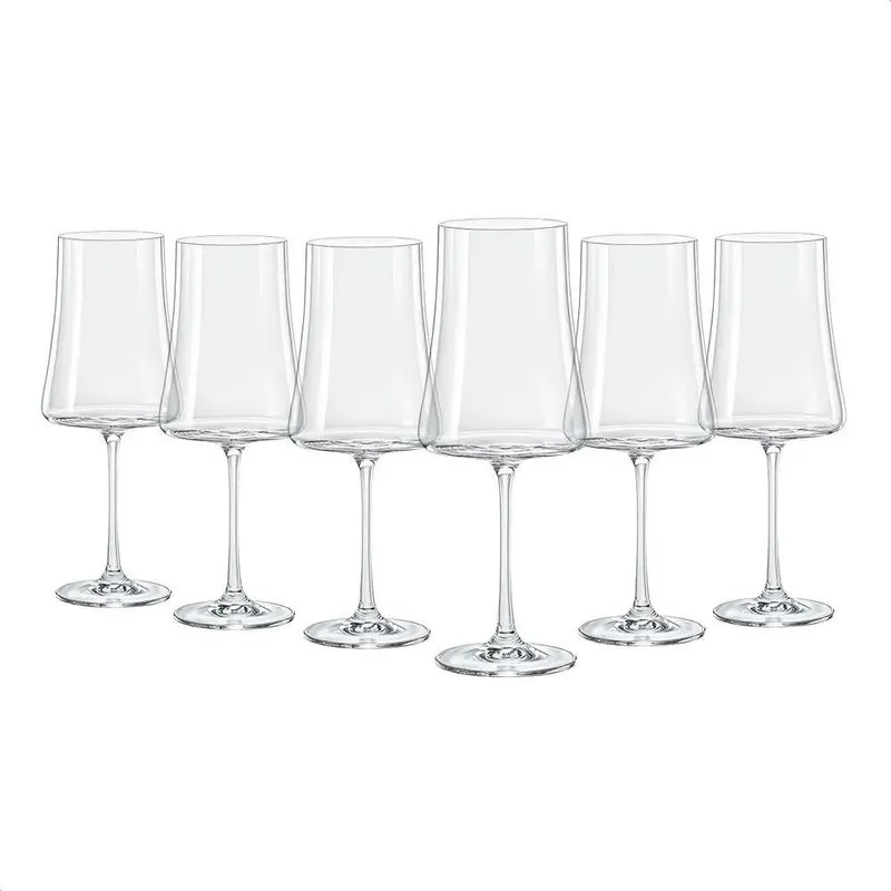 Jogo 6 Taças Cristal Titanium Vinho Tinto 360ml Xtra Bohemia