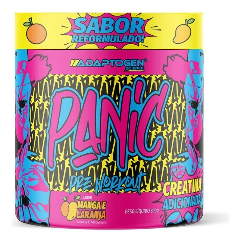 5x Pré Treino Panic 300g Adaptogen Science Usa - Pré Workout