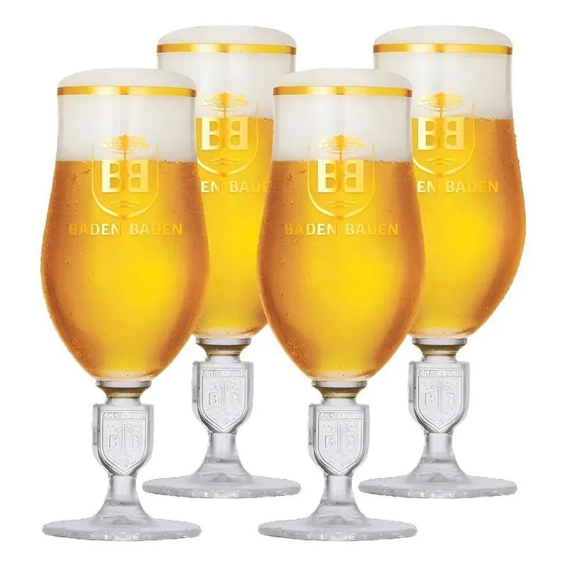 Jogo De Taça De Cristal Baden Baden Brasao 4 Pcs 360ml Ruvol